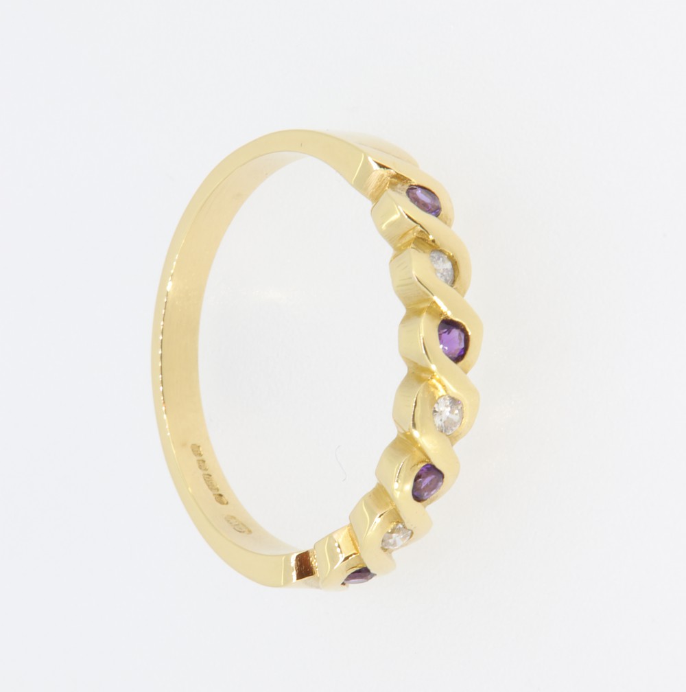 Amethyst Diamond Ct Gold Ring Clement White